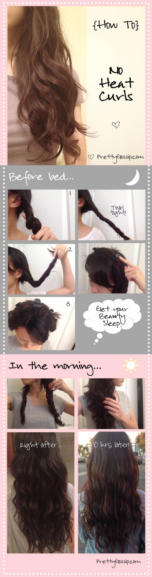 How To Do DIY No Heat Beach Wave Curly Hairstyle