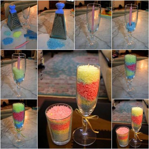 How To Make Colorful Layered Grated Candles