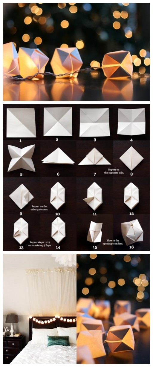 How To Make DIY Paper Cube String Lights 2