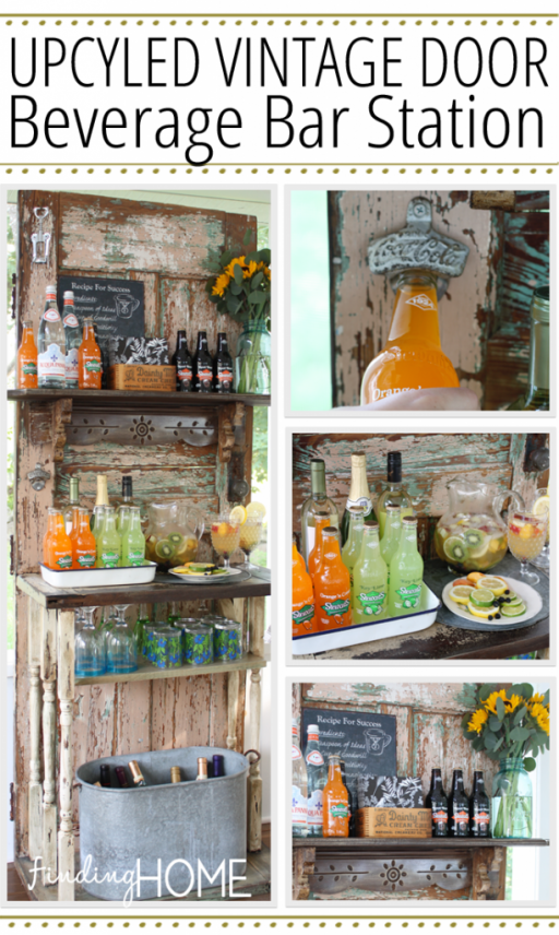 How To Upcycle A Vintage Door Into A beverage Bar Station 1