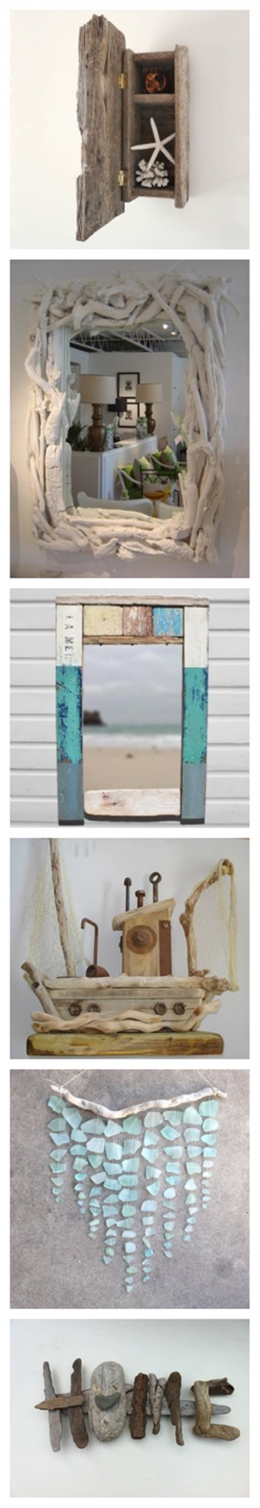 Inspirational Crafts With Beach Driftwood And Sea Glasses 1