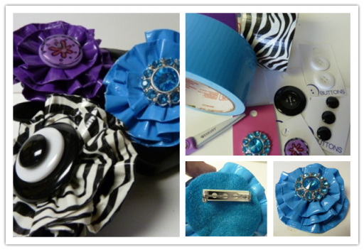 Duct Tape Crafts - DIY Duct Tape Button Flowers