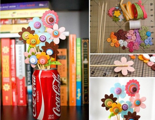 How To Make DIY Button Flower Bouquet