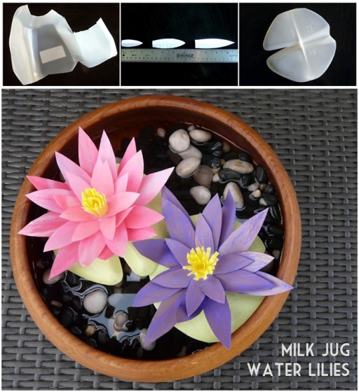 How To Make Water Lilies From Milk Jugs