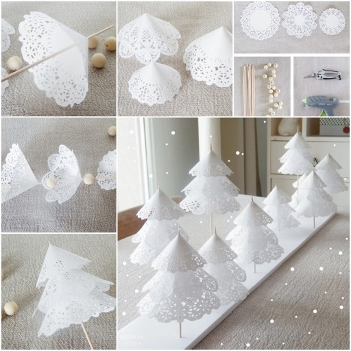 How To Make DIY Paper Doily Christmas Trees