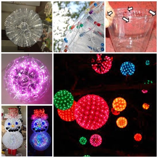 How To Make Sparkle Ball Decorations From Plastic Cups 2