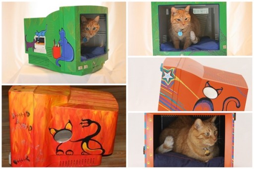 How To Recycle Old Computer Monitors Into Cat Houses
