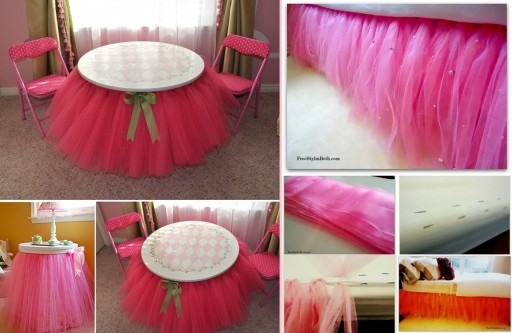 DIY No Sew Beaded Tutu Bedskirt Tutorial