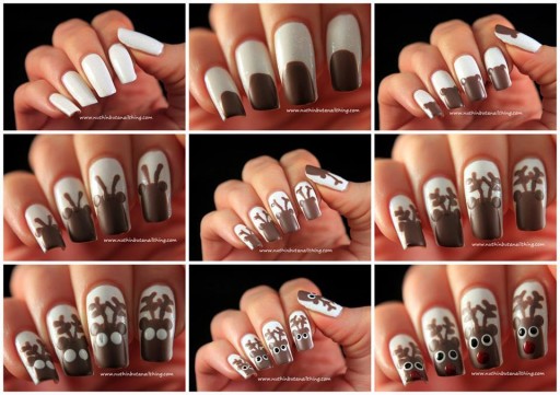 How To Paint Reindeer Nail Art