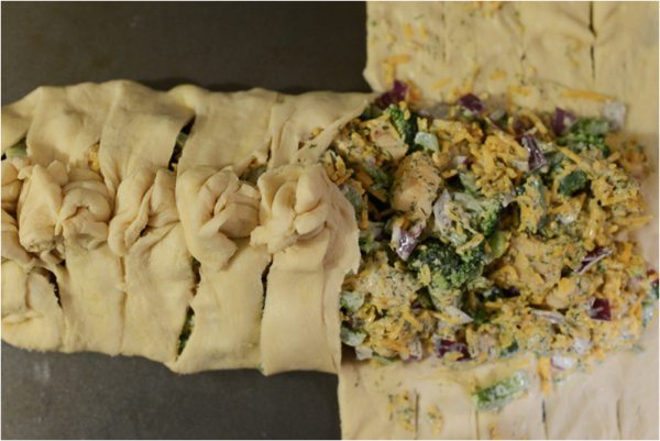 DIY Broccoli Cheddar Chicken Crescent Braid Recipe 3