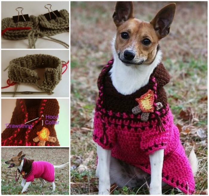 Crochet Dog Hoodie or dog sweater DIY Tag